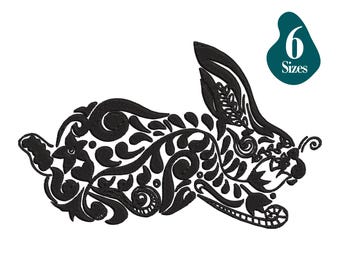Easter Bunny Embroidery Design, 6 sizes, Instant Download