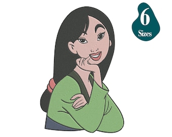 Princess  Mulan Machine Embroidery Design - 6 Sizes, Instant Download