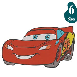 Disegni da ricamo per auto, file da ricamo per auto dei cartoni animati, 6 dimensioni, download immediato