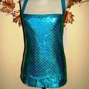 Esther Williams Swimsuit USA Swimwear Metallic Green Shimmer Bathing Suit Tiki Size 14 L-XL 1 pc Pinup Mermaid Swim Dress Beach Poolside