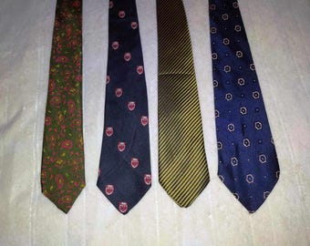 Vintage Ties Mid Century Neckties Chas Levy Green All Silk Italy Made Blue Reis of the New Haven Christian Dior Designer Sylvan Selig