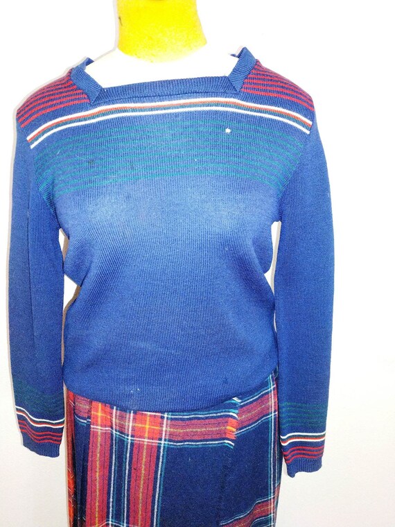 Vintage Mid Century Plaid Wrap Scottish Wool Skir… - image 4