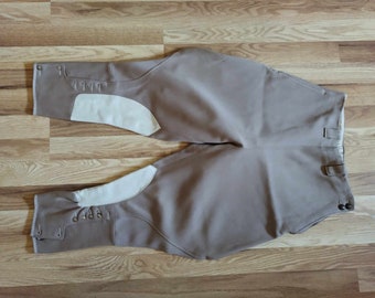 Jodhpurs Western Riding Pants Vintage Trouser Horse Clothing Cowgirl Cowboy Khaki Leather Old West Hollywood Rancher Apparel Halloween