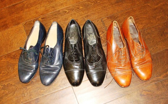 Vintage Herren Kleid Schuhe Kastanien braun 1950er Jahre | Etsy Schwarze pumps mit braune sohle in Hessen Flörsheim am