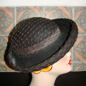 VINTAGE ROYCE HAT VAIL BOW  EXCLUSIVE/NEUMANN ENDLER Vtg KMF Neumann-Endler Fabulous Hat Black brushed mohair  main image 3