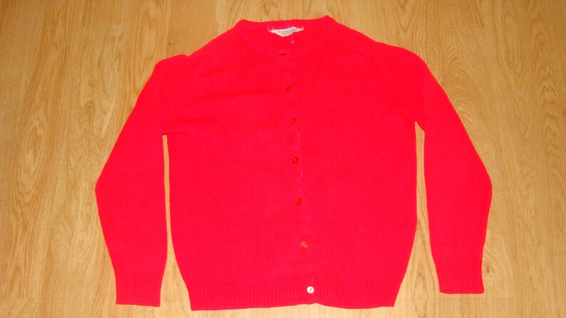 Women/'s Vintage Full Fashion 100/% Acrylic Cardigan Satisfaction Always Korea made Sweater Ribbon lined Button Front Crew Neck Long Sleeve 44