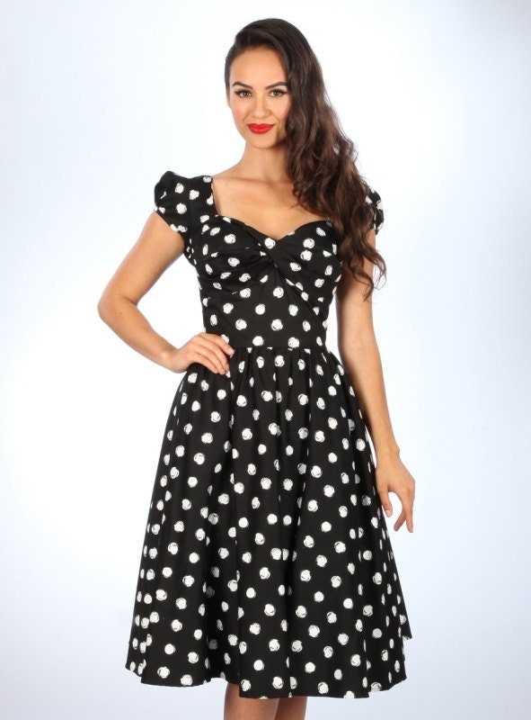Size 22 Curvy Sample Dress Black White Polka Dots Plus Size - Etsy