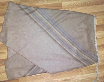 Vintage Western Wool Nylon A-line Faux Wrap Skirt Sundance Southwest Cowgirl Boho Brown Blue Size 14 USA Made Acetate Satin lined 75% off