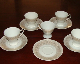BERYL WOODS WARE Gelbe Tassen mit Untertassen 6er Set Ersatzuntertasse Set mit sechs Woods Ware Jasmin Tassen und Untertassen Etsy