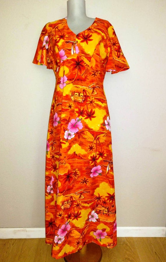 Vintage Hawaiian Dress Muumu Island Fashion Size … - image 1