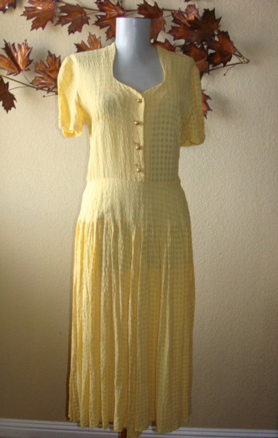 Vintage Mid Century Sheer Window Pane Yellow Sears Sucker - Etsy