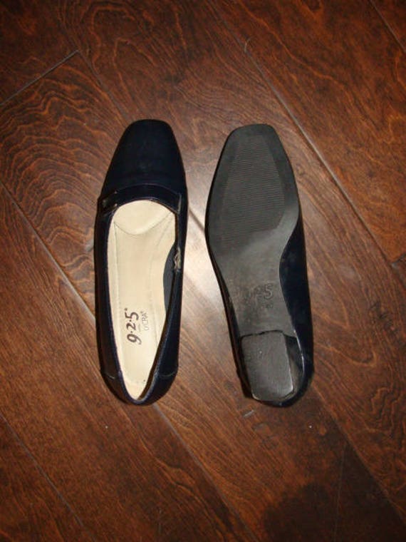 9 2 5 with Lycra Navy Blue Ladies Slip On Pumps S… - image 3