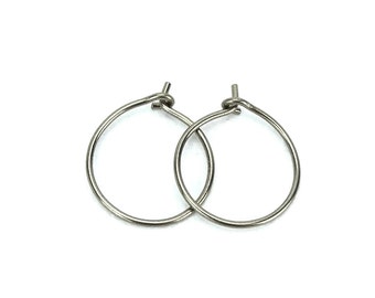 Niobium Hoop Earrings Small Silver Niobium Hoops Hypoallergenic Hoop Earrings for Sensitive Ears, No Nickel Hoops, Niobium Jewellery