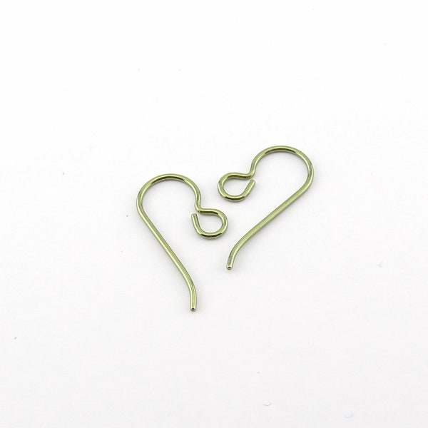 Yellow Gold Titanium Hooks, Pure Implant Grade 1 Titanium French Hooks, Nickel Free Hypoallergenic Ear Wires, Titanium DIY Replacement Hooks