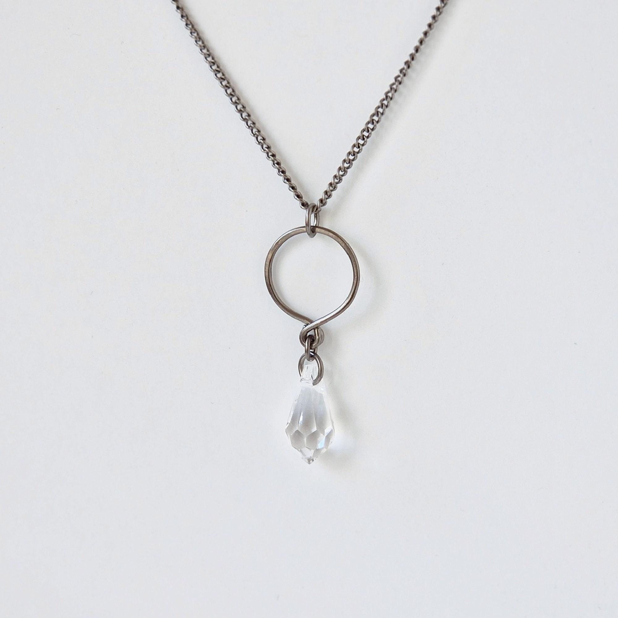 リクエスト品 Buy Crystal Teardrop Titanium Necklace, European Crystal