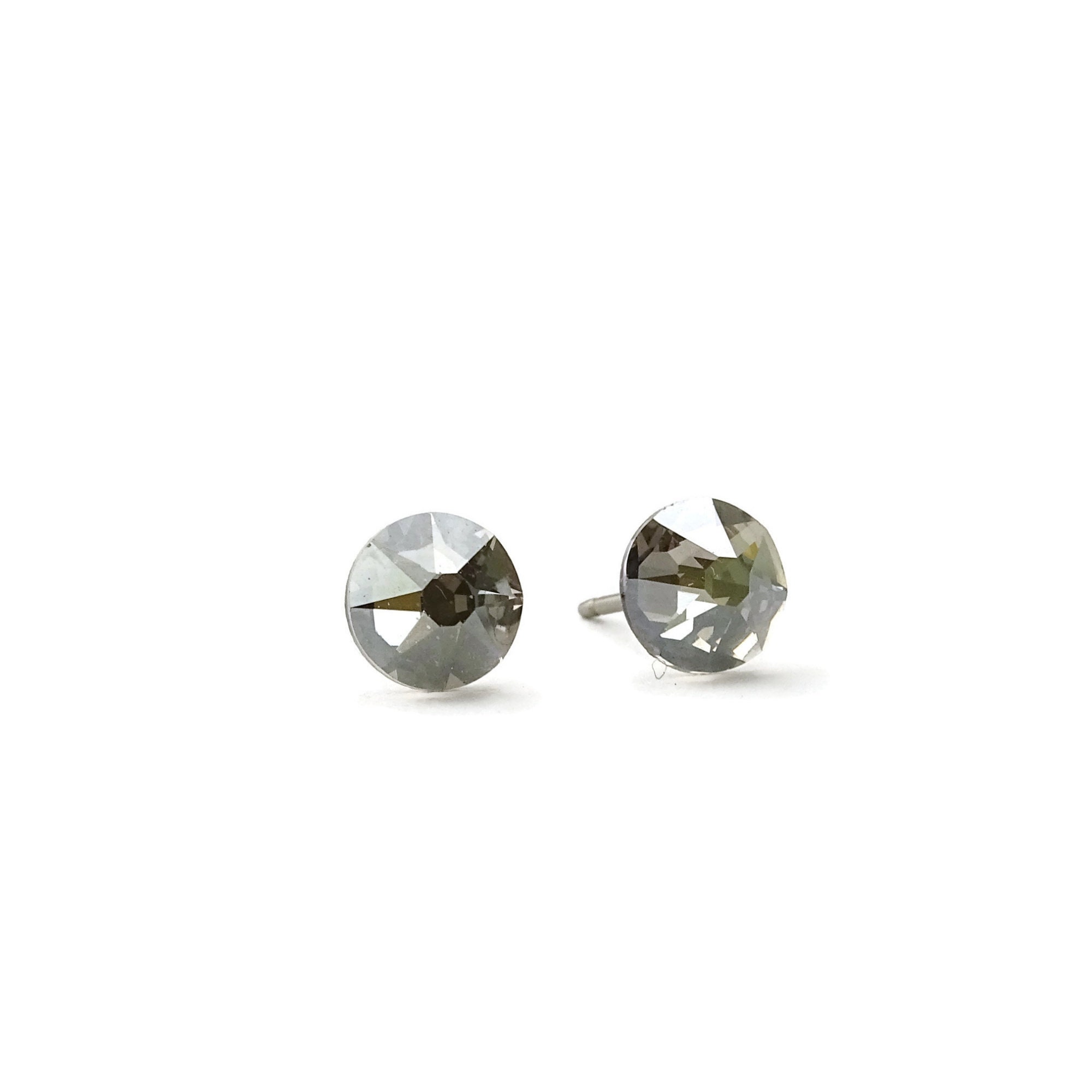 Plastic Post Earrings, Metal-free Sparkly Swarovski Crystal Studs for  Sensitive Ears, Hypoallergenic Stud Earrings, for Women or Men 