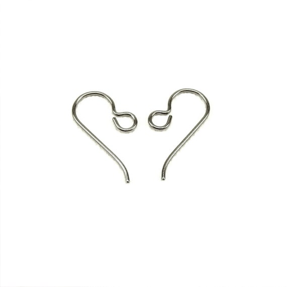 10 Silver Nickel Free Titanium French Hook Earring Findings with Open Loop Ring