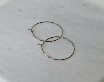 Large Titanium Hoop Earrings, 1.25 Inch Hoop Earrings, Nickel Free Silver Color Hoops, Hypoallergenic Earrings for Sensitive Ears