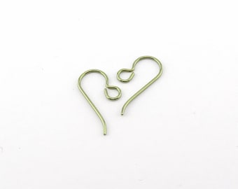 Yellow Gold Titanium Hooks, Pure Implant Grade 1 Titanium French Hooks, Nickel Free Hypoallergenic Ear Wires, Titanium DIY Replacement Hooks