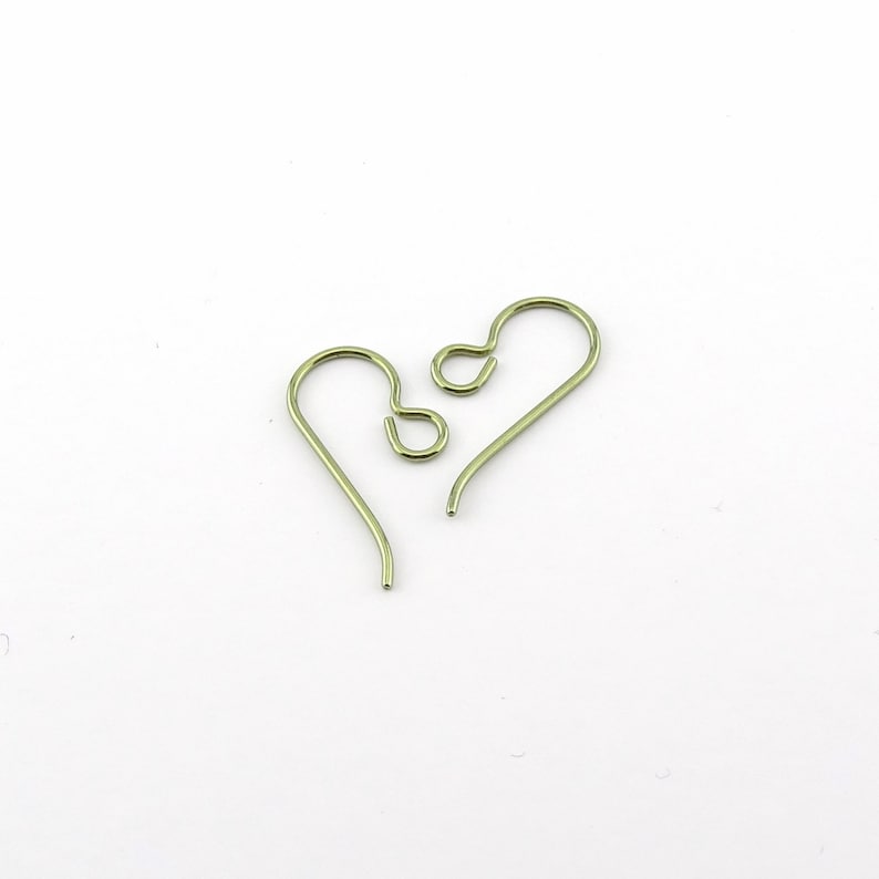 Yellow Gold Titanium Hooks, Pure Implant Grade 1 Titanium French Hooks, Nickel Free Hypoallergenic Ear Wires, Titanium DIY Replacement Hooks image 1