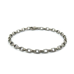 Titanium herenarmband, halfronde ovale kabelschakel, puur titanium 4 mm brede schakelarmband, armband gevoelige huid voor hem, herensieraden