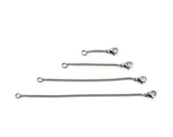 Titanium Necklace Extender, Pure Titanium Chain Extension, 1",2",3" or 4" Extra Length, Nickel Free Hypoallergenic Bracelet Adjuster