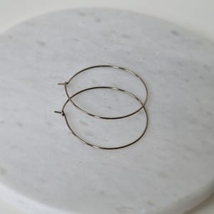 Extra Large Titanium Hoops, 1.5 Inch Hoop Earrings, Nickel Free Silver Color Hoops, Hypoallergenic Earrings for Sensitive Ears
