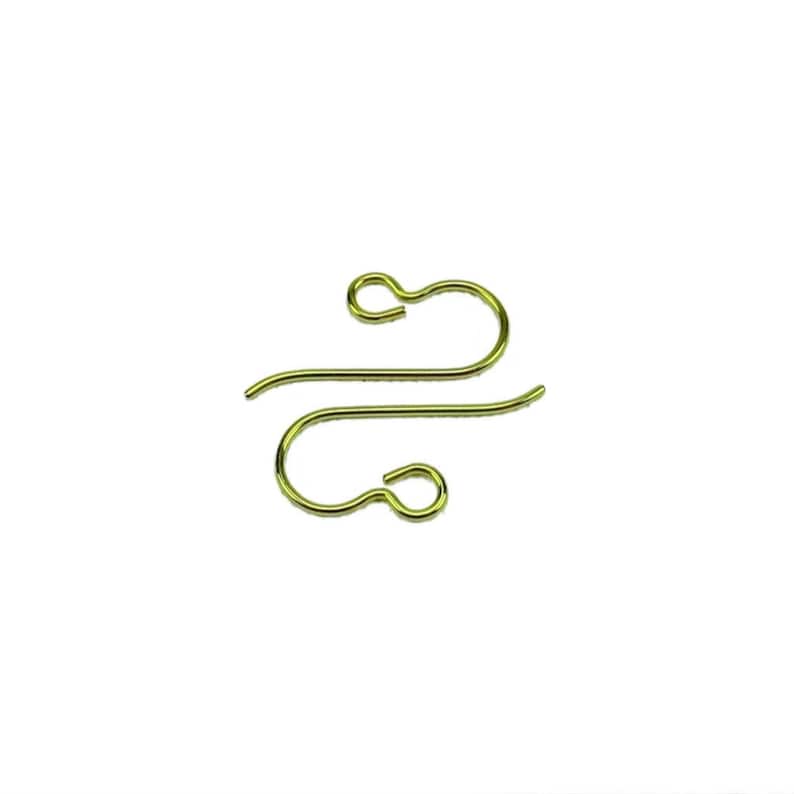 Niobium Earwire Hooks Yellow-gold, French Hooks Pure Niobium Wire, Nickel Free Ear Wires, Hypoallergenic DIY Replacement Earring Hooks image 5