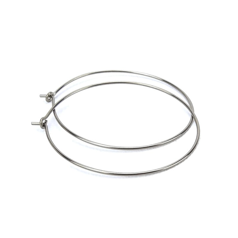 Hypoallergenic Hoops for Sensitive Ears 1.5 Inch Hoops Earring Niobium Hoop Earrings Extra Large Silver Color Niobium Jewellery