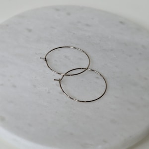 Large Titanium Hoop Earrings, 1.25 Inch Hoop Earrings, Nickel Free Silver Color Hoops, Hypoallergenic Earrings for Sensitive Ears