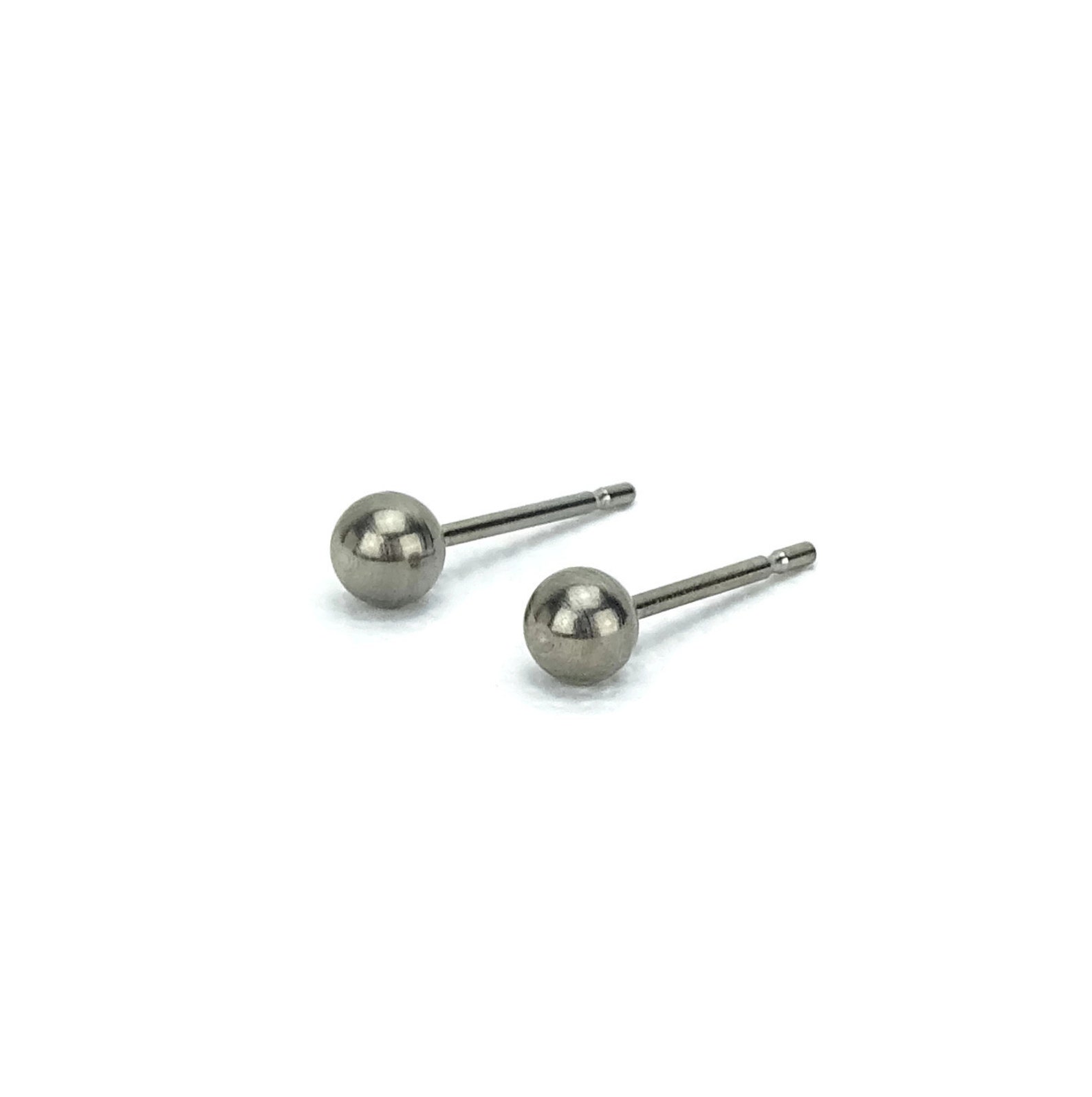 Pure Titanium Ball Stud Earrings Solid Ball Stud Earrings Etsy