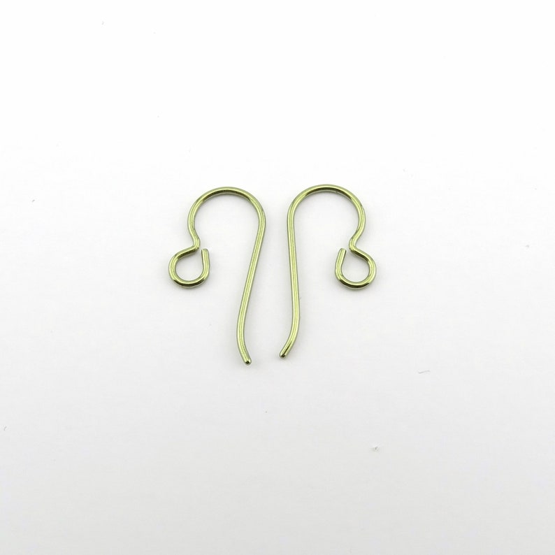 Yellow Gold Titanium Hooks, Pure Implant Grade 1 Titanium French Hooks, Nickel Free Hypoallergenic Ear Wires, Titanium DIY Replacement Hooks image 4