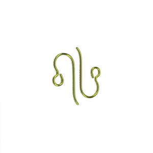 Niobium Earwire Hooks Yellow-gold, French Hooks Pure Niobium Wire, Nickel Free Ear Wires, Hypoallergenic DIY Replacement Earring Hooks image 6