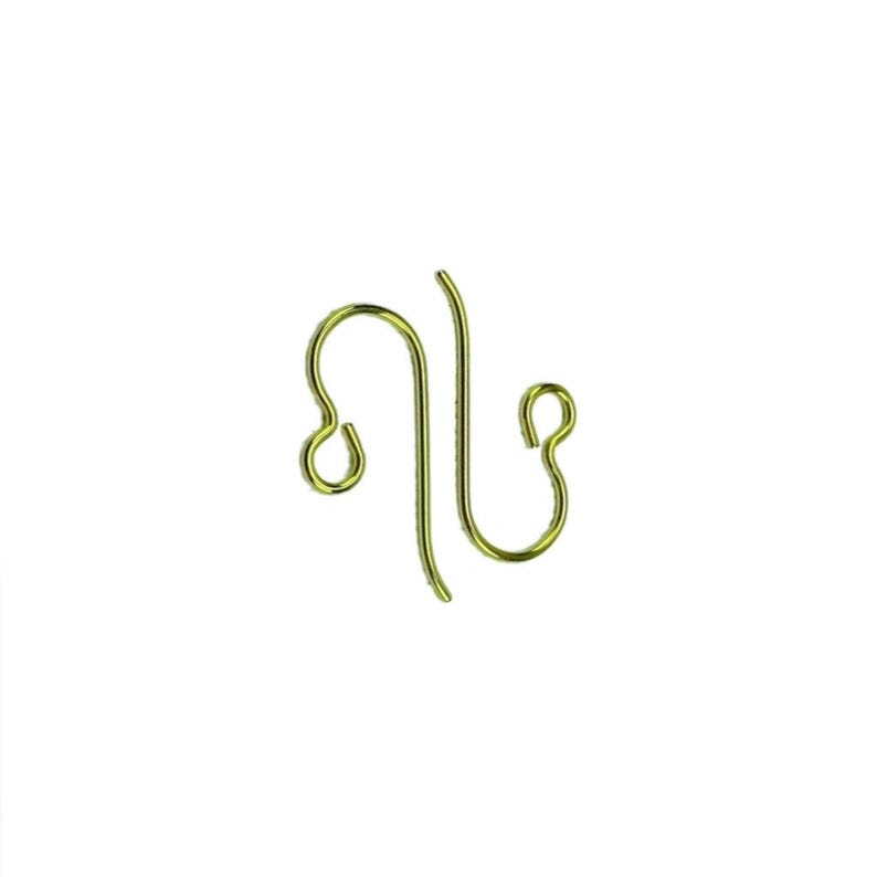 Niobium Earwire Hooks Yellow-gold, French Hooks Pure Niobium Wire, Nickel Free Ear Wires, Hypoallergenic DIY Replacement Earring Hooks image 6