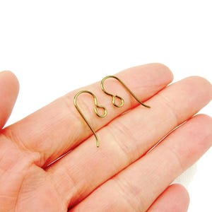Niobium Earwire Hooks Yellow-gold, French Hooks Pure Niobium Wire, Nickel Free Ear Wires, Hypoallergenic DIY Replacement Earring Hooks image 3