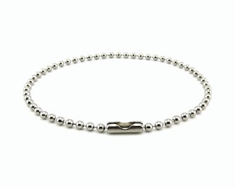 Mens Titanium Bracelet, 2.3mm Ball Chain Bracelet for His Sensitive Skin, Pure Implant Grade 1 Titanium, Hypoallergenic Nickel Free Jewelry