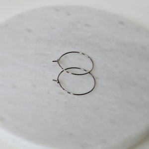 Medium Titanium Hoops, One Inch Hoop Earrings, Nickel Free Silver Color Hoops, Hypoallergenic Earrings for Sensitive Ears