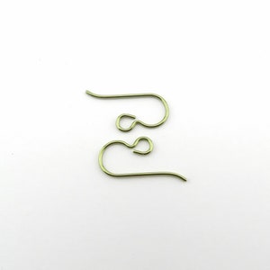 Yellow Gold Titanium Hooks, Pure Implant Grade 1 Titanium French Hooks, Nickel Free Hypoallergenic Ear Wires, Titanium DIY Replacement Hooks image 6