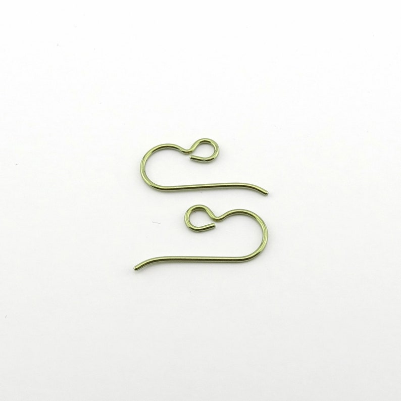 Yellow Gold Titanium Hooks, Pure Implant Grade 1 Titanium French Hooks, Nickel Free Hypoallergenic Ear Wires, Titanium DIY Replacement Hooks image 5