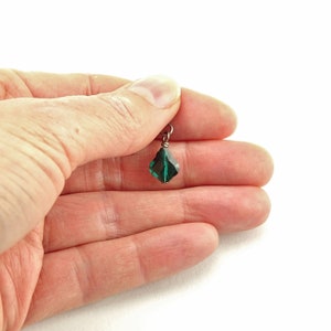 Emerald Green Baroque Crystal Titanium Earrings, European Crystal, Hypoallergenic Nickel Free Niobium Earrings for Sensitive Ears image 3