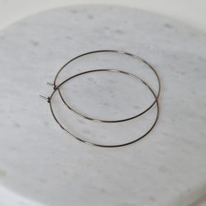 Extra Extra Large Titanium Hoops, 2 Inch Hoop Earrings, Nickel Free Silver Color Hoops, Hypoallergenic Earrings for Sensitive Ears