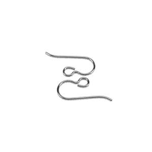 May include: Two silver-colored earring hooks, each with a curved wire design. The hooks have a loop at the top and a curved bottom, designed to fit through pierced ears. The hooks are displayed against a white background.