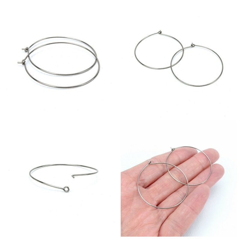 Hypoallergenic Hoops for Sensitive Ears 1.5 Inch Hoops Earring Niobium Hoop Earrings Extra Large Silver Color Niobium Jewellery