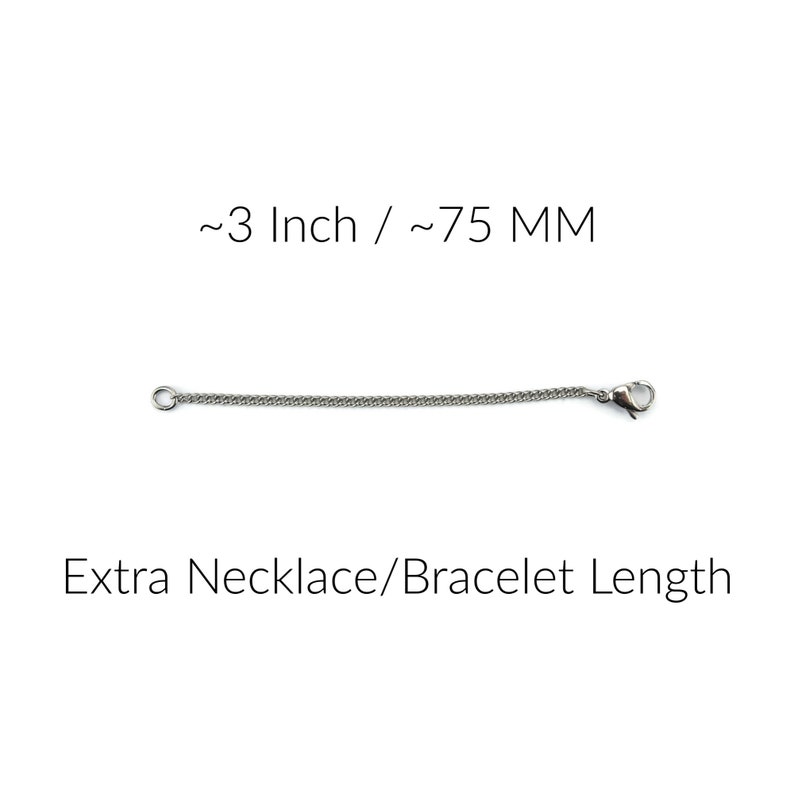 Titanium Necklace Extender, Pure Titanium Chain Extension, 1,2,3 or 4 Extra Length, Nickel Free Hypoallergenic Bracelet Adjuster image 6