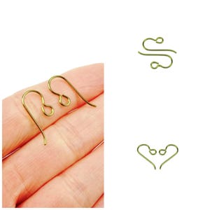 Niobium Earwire Hooks Yellow-gold, French Hooks Pure Niobium Wire, Nickel Free Ear Wires, Hypoallergenic DIY Replacement Earring Hooks image 7