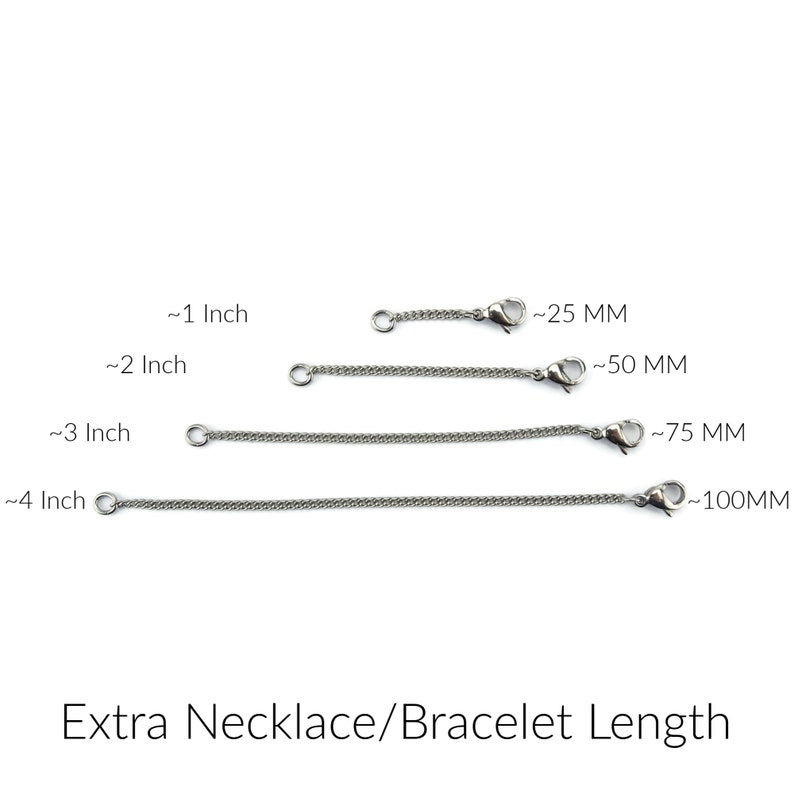 Titanium Necklace Extender, Pure Titanium Chain Extension, 1,2,3 or 4 Extra Length, Nickel Free Hypoallergenic Bracelet Adjuster image 3