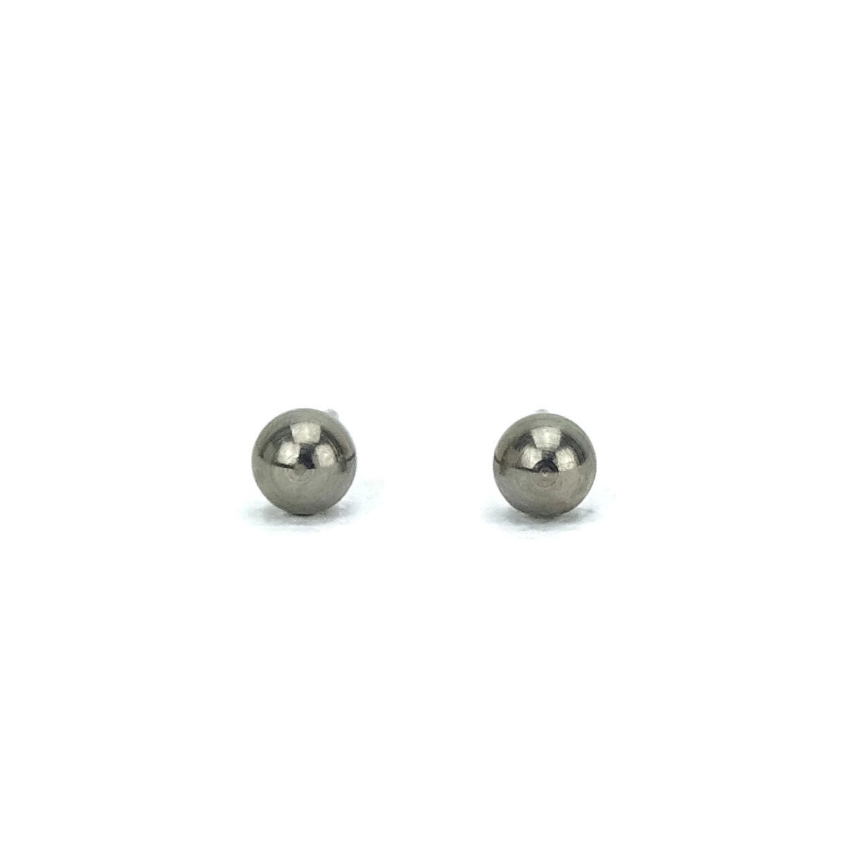 Pure Titanium Ball Stud Earrings Solid Ball Stud Earrings Etsy