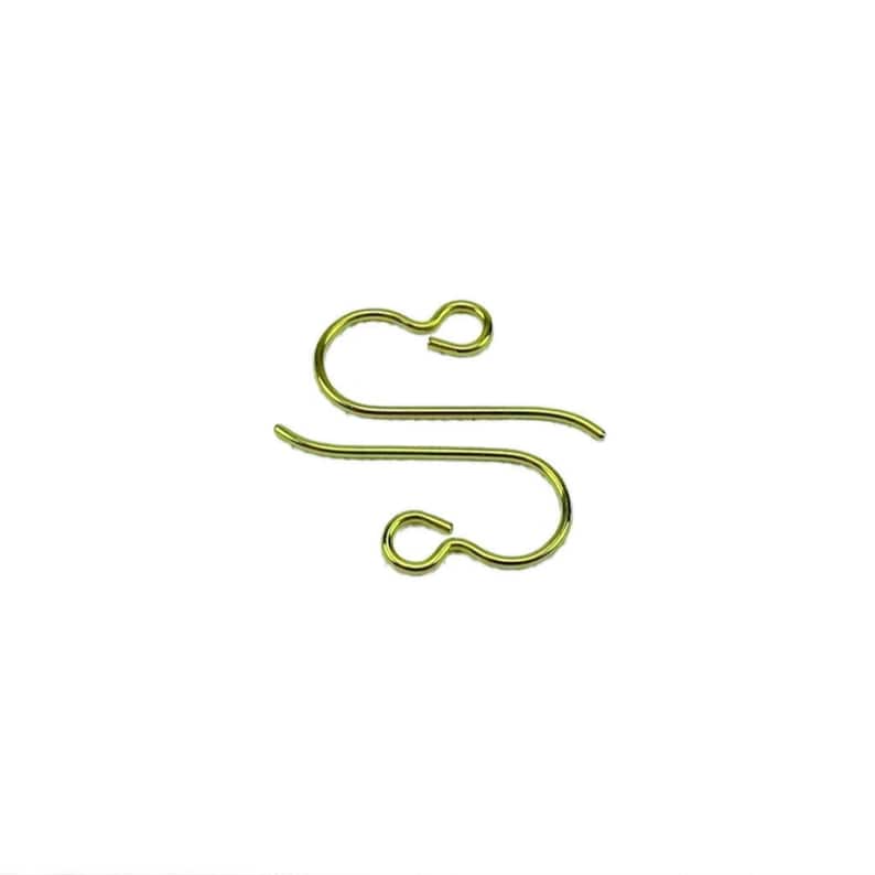 Niobium Earwire Hooks Yellow-gold, French Hooks Pure Niobium Wire, Nickel Free Ear Wires, Hypoallergenic DIY Replacement Earring Hooks image 4