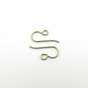 Yellow Gold Titanium Hooks, Pure Implant Grade 1 Titanium French Hooks, Nickel Free Hypoallergenic Ear Wires, Titanium DIY Replacement Hooks image 7