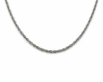 Dubbel touw titanium ketting, puur titanium gedraaide touw ketting voor supergevoelige huid, hypoallergeen en nikkelvrije ketting